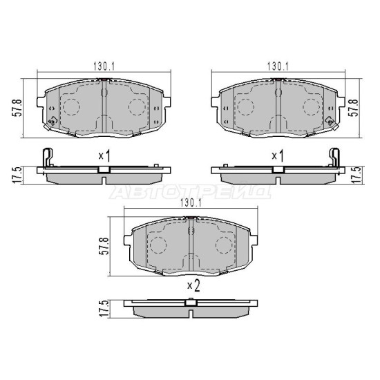 Колодки тормозные перед HYUNDAI CRETA 15-/I30 07-/KIA CEED 07-12 SAT