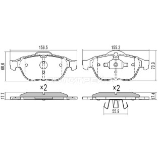 Колодки тормозные перед RENAULT CLIO 06-/MEGANE 03-09/SCENIC 00-09 SAT