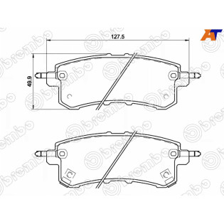 Колодки тормозные задн NISSAN PATROL Y62, INFINITI QX56 07-13, QX80 13- BREMBO