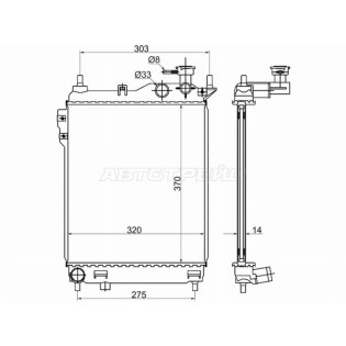 Радиатор HYUNDAI GETZ  1.1/1.3/1.4/1.6 02- SAT