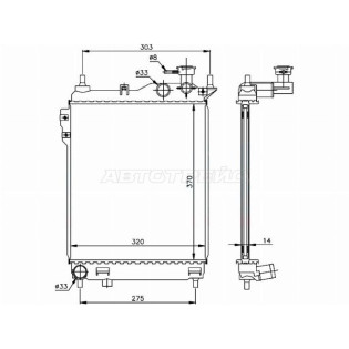 Радиатор HYUNDAI GETZ  1.1/1.3/1.4/1.6 02-(трубчатый) SAT