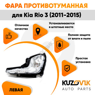 Фара противотуманная левая Kia Rio 3 (2011-2015) KUZOVIK