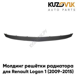 Молдинг решетки радиатора Renault Logan 1 (2009-2015) рестайлинг черный матовый KUZOVIK