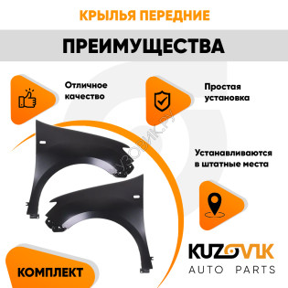 Крылья передние с отверстием Renault Logan 2 (2012-2020) KUZOVIK